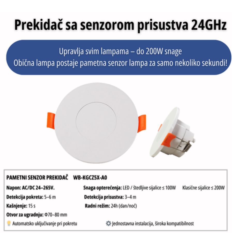Prekidač sa senzorom prisustva 24 GHz