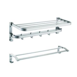 Set kupatilske galanterije, aluminijum, 5 delova, sjajno srebrna